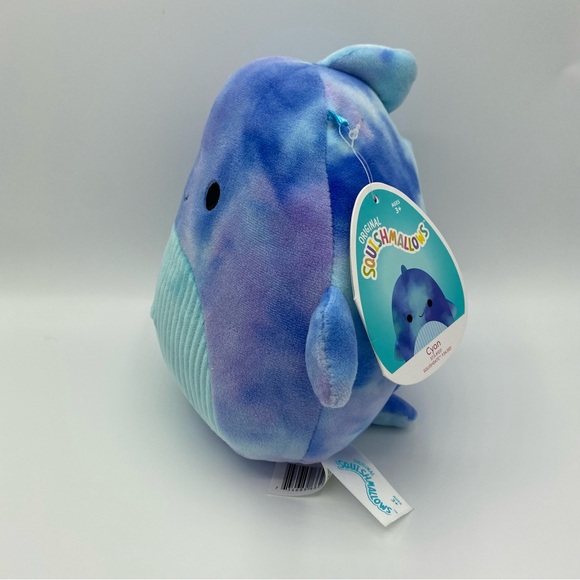 Squishmallows Cyan Whale Plush Stuffed Ocean Sea Toy Blue 7 Inch Kellytoy Gifts - Picture 2 of 5